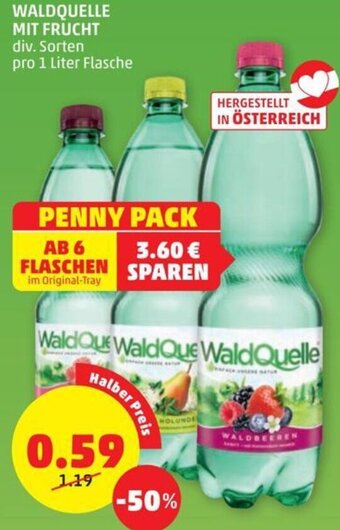 PENNY WALDQUELLE MIT FRUCHT div. Sorten pro 1 Liter Flasche Angebot