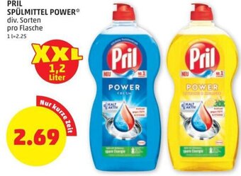 PENNY PRIL SPÜLMITTEL POWER* div. Sorten pro Flasche Angebot