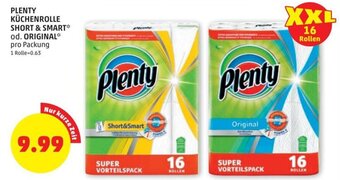 PENNY PLENTY KÜCHENROLLE SHORT & SMART* od. ORIGINAL* pro Packung Angebot