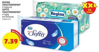 PENNY REGINA TOILETTENPAPIER* 3-lagig od. SOFTIS TOILETTENPAPIER* 4-lagig Angebot