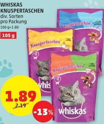 PENNY WHISKAS KNUSPERTASCHEN div. Sorten pro Packung Angebot