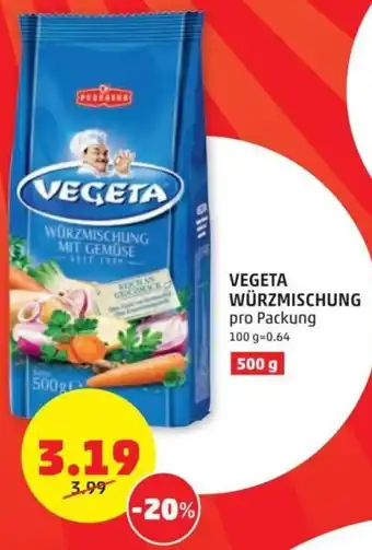 PENNY VEGETA VEGETA WÜRZMISCHUNG pro Packung 100 g=0.64 Angebot