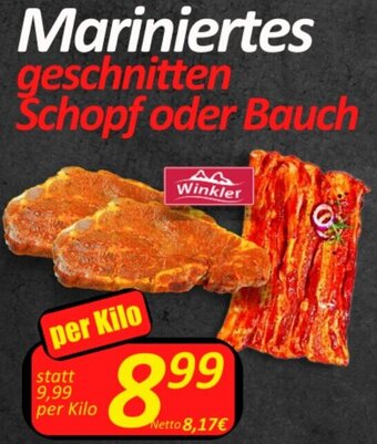 Wurstico Mariniertes geschnitten Schopf oder Bauch per Kilo Angebot