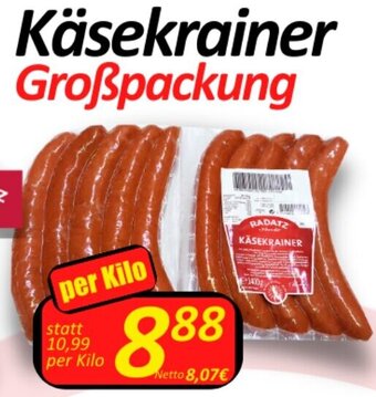 Wurstico Käsekrainer Großpackung per Kilo Angebot