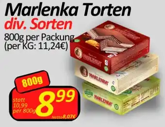 Wurstico Marlenka Torten div. Sorten 800g per Packung Angebot