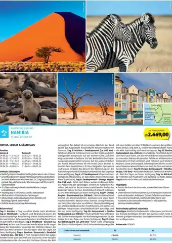 Hofer Reisen RUNDREISE & SAFARI NAMIBIA 15 TAGE, ÜF UND HP Angebot