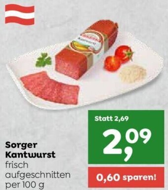 Sorger Kantwurst frisch aufgeschnitten per 100 g