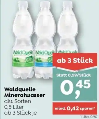 ADEG Waldquelle Mineralwasser diu. Sorten 0,5 Liter ab 3 Stück je Angebot