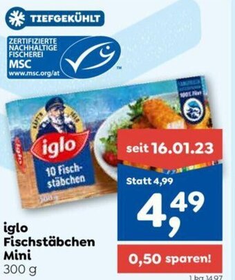 ADEG iglo Fischstäbchen Mini 300 g Angebot