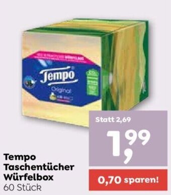 ADEG Tempo Taschentücher Würfelbox 60 Stück Angebot