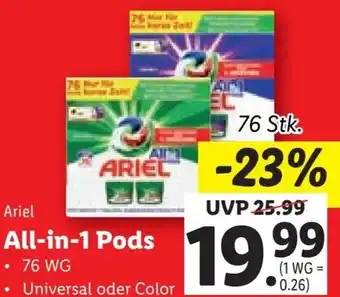 Lidl Ariel All-in-1 Pods 76 Stk. Angebot