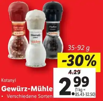 Lidl Kotanyi Gewürz-Mühle Verschiedene Sorten 35-92 g Angebot