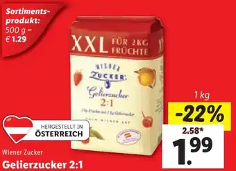 Lidl Wiener Zucker Gelierzucker 2:1 1 kg Angebot