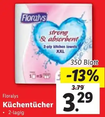 Lidl Floralys Küchentücher 2-lagig 350 Blatt Angebot