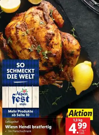 Lidl Geflügelhof Wiesn Hendl bratfertig 1,3 kg Angebot