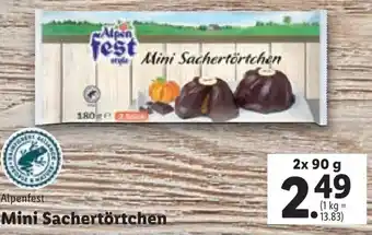 Lidl Alpenfest Mini Sachertörtchen 2x 90 g Angebot