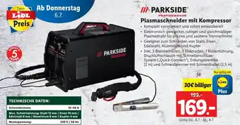 Lidl PARKSIDEⓇ Plasmaschneider mit Kompressor Angebot