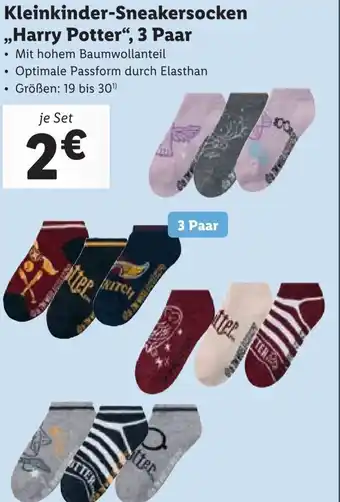 Lidl Kleinkinder-Sneakersocken ,,Harry Potter", 3 Paar Angebot