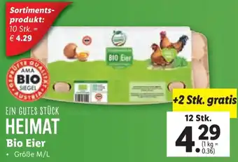 Lidl EIN GUTES STÜCK HEIMAT Bio Eier • Größe M/L 12 Stk. Angebot
