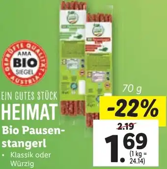 Lidl EIN GUTES STÜCK HEIMAT Bio Pausen- stangerl 70 g Angebot