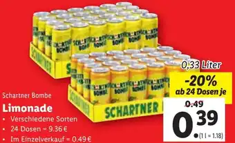 Schartner Bombe Limonade 0,33 Liter