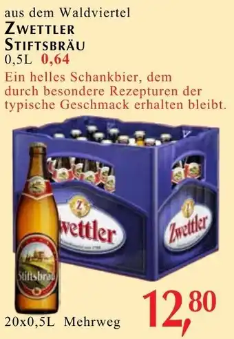 Winkler Markt ZWETTLER STIFTSBRÄU 0,5 L Angebot