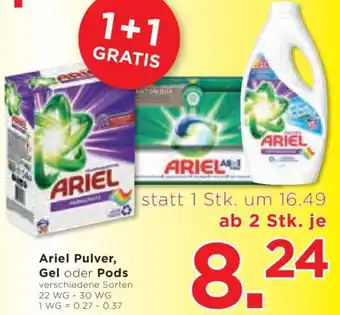 Unimarkt Ariel Pulver, Gel oder Pods verschiedene Sorten Angebot
