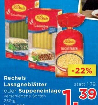Unimarkt Recheis Lasagneblätter oder Suppeneinlage 250 g Angebot