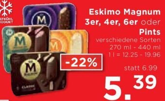 Unimarkt Eskimo Magnum 3er, 4er, 6er oder Pints verschiedene Sorten 270 ml - 440 ml Angebot