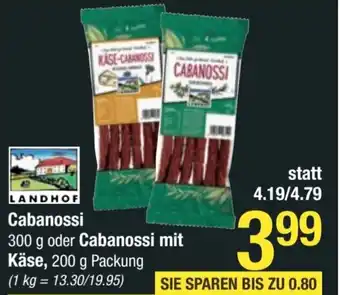 Maximarkt Cabanossi 300 g oder Cabanossi mit Käse, 200 g Packung Angebot