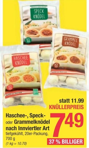 Maximarkt Haschee-, Speck-oder Grammelknödel nach Innviertler Art tiefgekühlt, 20er-Packung, 700 g Angebot