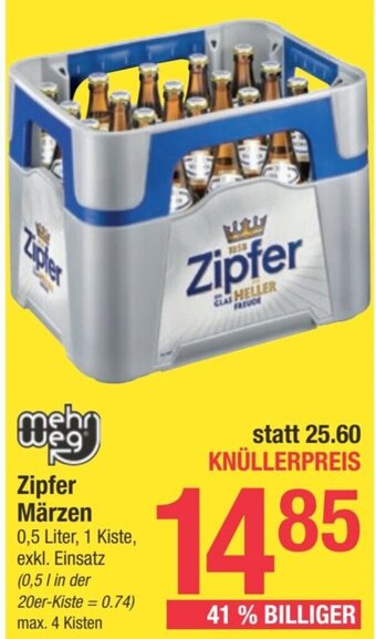 Maximarkt Zipfer Märzen 0,5 Liter, 1 Kiste, exkl. Einsatz Angebot