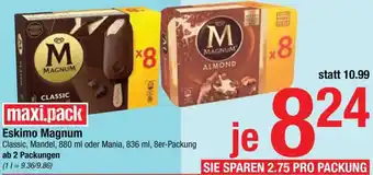 Maximarkt Eskimo Magnum Classic, Mandel, 880 ml oder Mania, 836 ml, 8er-Packung ab 2 Packungen Angebot
