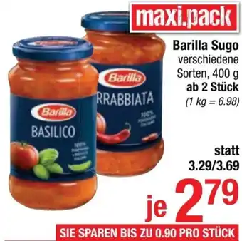 Maximarkt Barilla Sugo verschiedene Sorten, 400 g ab 2 Stück Angebot