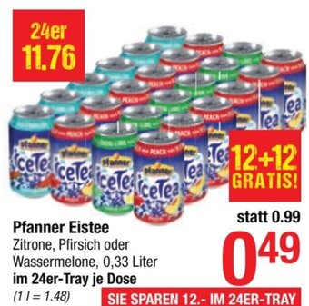 Maximarkt Pfanner Eistee Zitrone, Pfirsich oder Wassermelone, 0,33 Liter Angebot