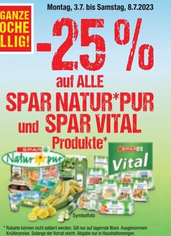 Maximarkt SPAR NATUR*PUR und SPAR VITAL Produkte* Angebot