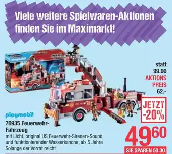 Maximarkt playmobil 70935 Feuerwehr-Fahrzeug Angebot