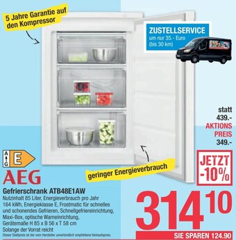 Maximarkt AEG Gefrierschrank ATB48E1AW Angebot