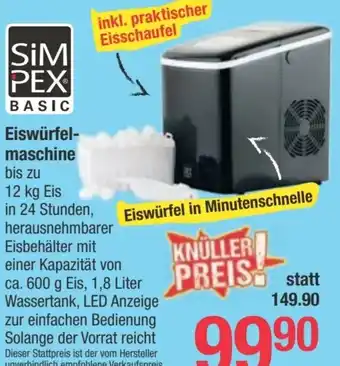 Maximarkt SIM PEX Eiswürfel-maschine 12 kg Angebot