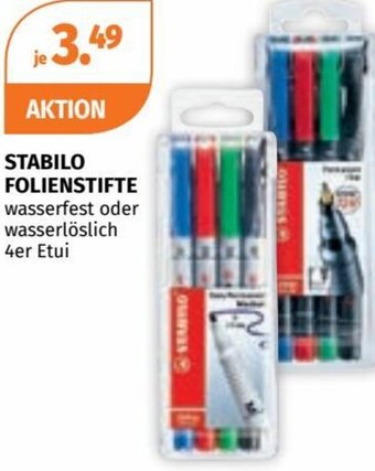 Müller STABILO FOLIENSTIFTE wasserfest oder wasserlöslich 4er Etui Angebot