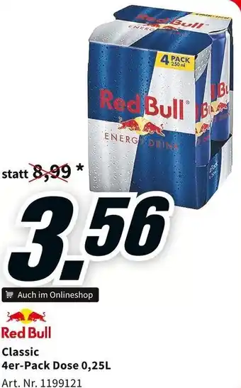 Media Markt Red Bull Classic 4er-Pack Dose 0,25L Art. Nr. 1199121 Angebot