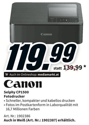 Media Markt Canon Selphy CP1500 Fotodrucker Angebot