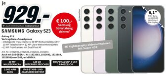 Media Markt SAMSUNG Galaxy S23 Angebot