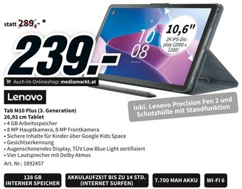 Media Markt Lenovo Tab M10 Plus (3. Generation) 26,92 cm Tablet Angebot