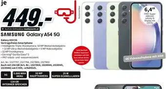 Media Markt SAMSUNG Galaxy A54 5G Vertragsfreies Smartphone Angebot