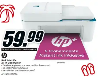 Media Markt hp DeskJet 4130e All-in-One Drucker Angebot