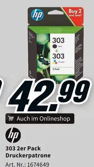 Media Markt hp 303 2er Pack Druckerpatrone Art. Nr.: 1674649 Angebot