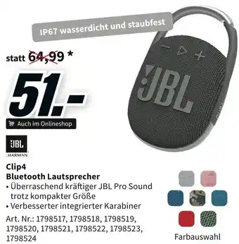 Media Markt Clip4 Bluetooth Lautsprecher Angebot
