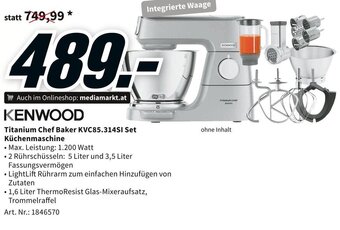 Media Markt KENWOOD Titanium Chef Baker KVC85.314SI Set Küchenmaschine Angebot