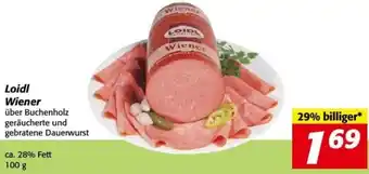Nah&Frisch Loidl Wiener über Buchenholz geräucherte und gebratene Dauerwurst ca. 28% Fett 100 g Angebot